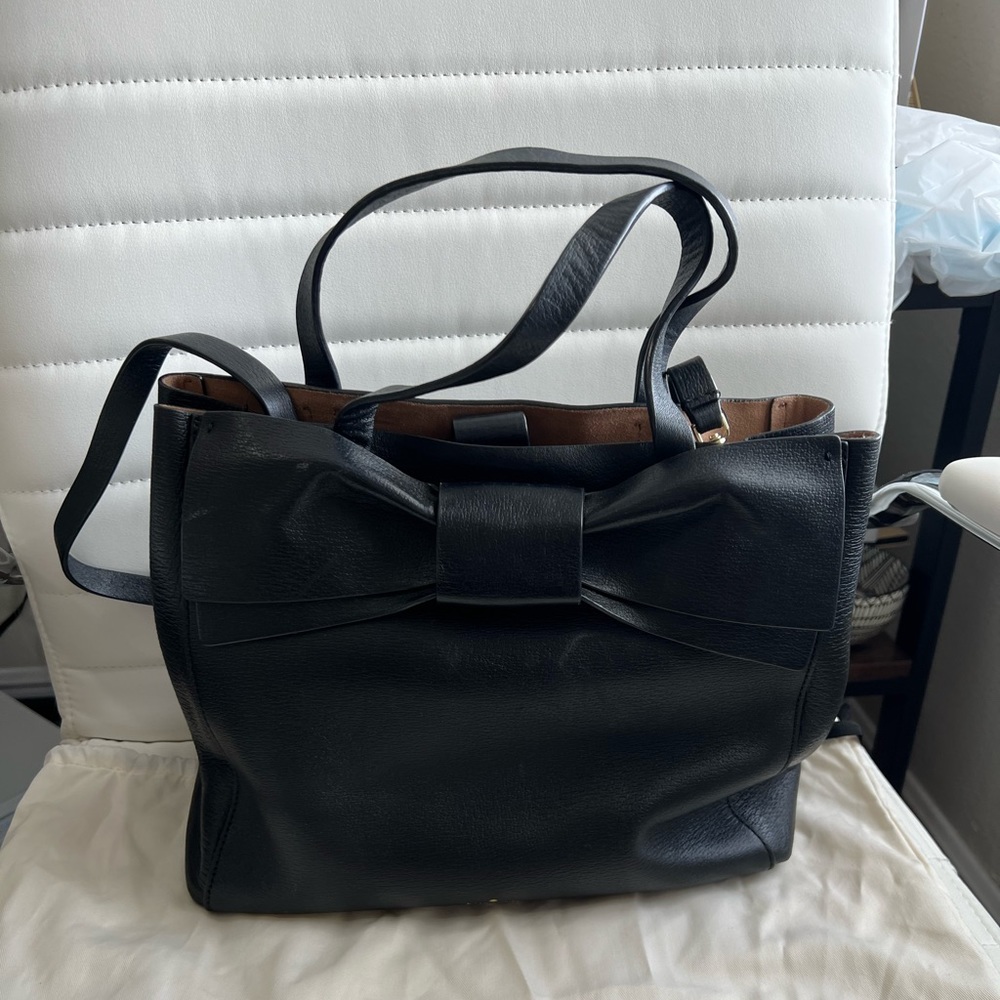 Kate Spade Black Leather Bow Bag